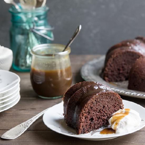 Chocolate Bundt Cake with Caramel