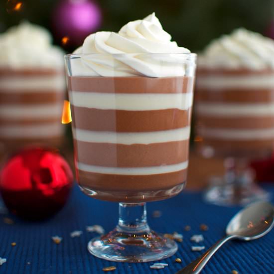 Three Colored Chocolate Mousse