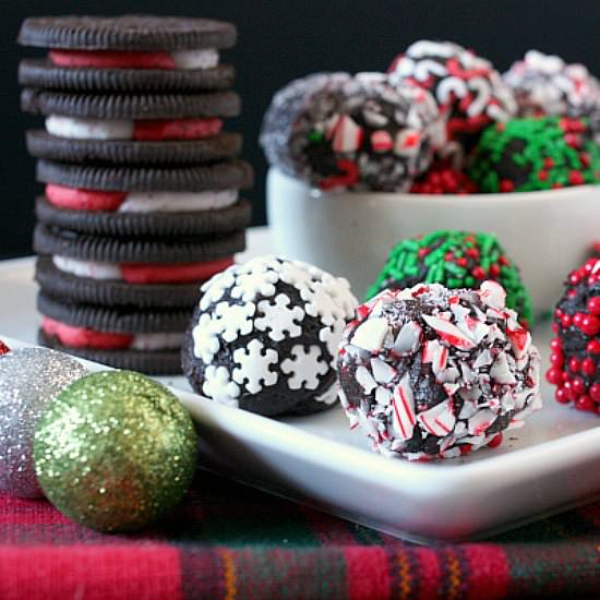 Candy Cane Oreo Truffles