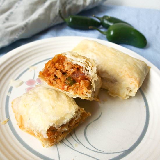 Spicy Tempeh Phyllo Rolls