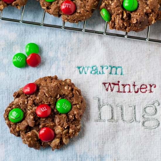 Chocolate Christmas Monster Cookies