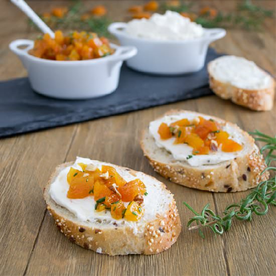 Apricot Cream Cheese Canapés