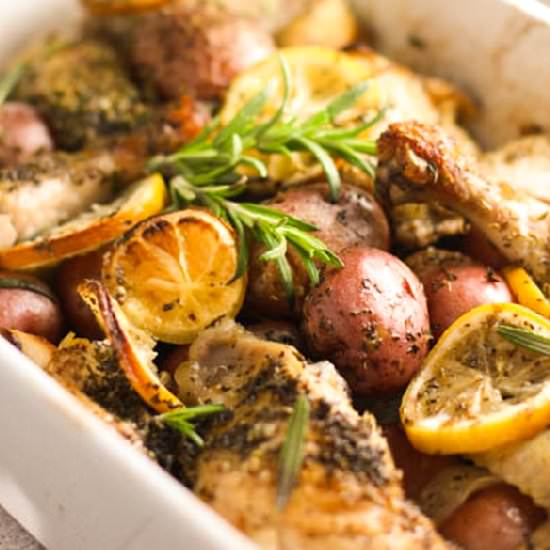 Roasted Lemon  Rosemary Chicken