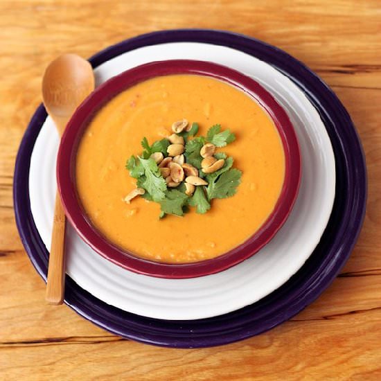Thai Curry Sweet Potato Peanut Soup