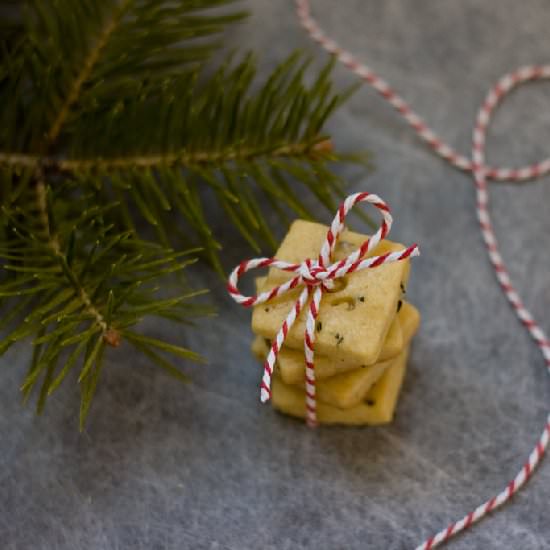 Rosemary Shortbread for Christmas