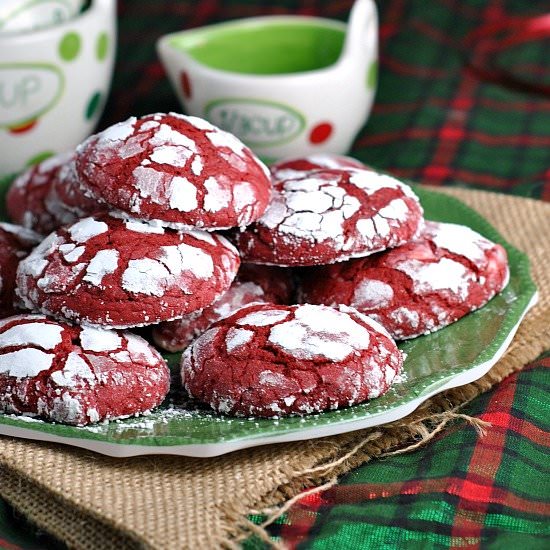 Red Velvet Crinkle Cookies