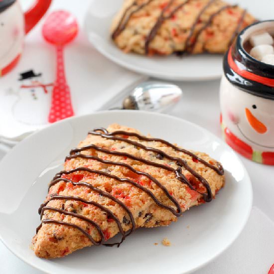 Candy Cane Chocolate Chip Scones