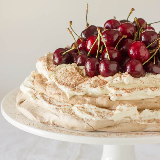Chocolate Cherry Pavlova