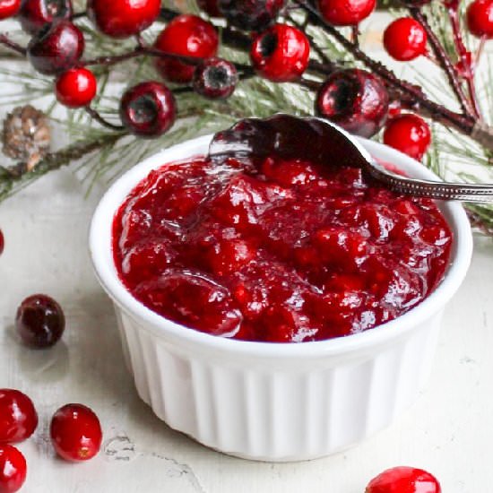 Apple Brandy Cranberry Sauce