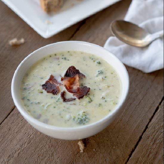 Cream of Broccoli Soup with Bacon