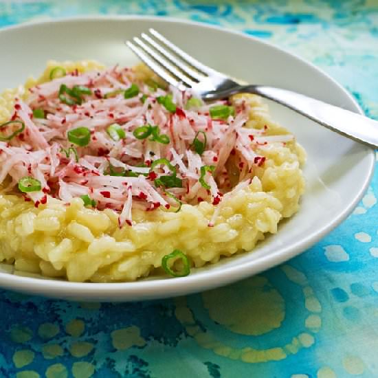 Romano Risotto with Radishes