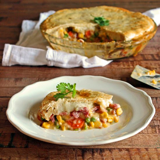 Ham and Mashed Potato Pot Pie
