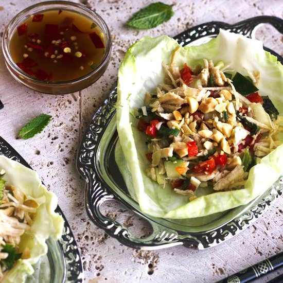 Larb Gai Lettuce Wraps