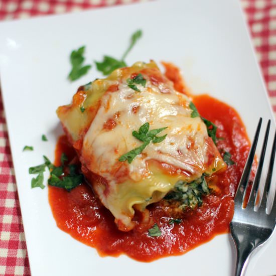 Spinach Lasagna Roll-Ups