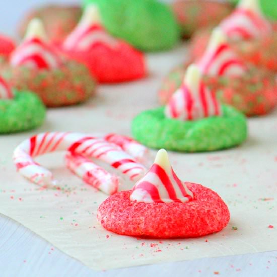 Candy Cane Blossom Cookies