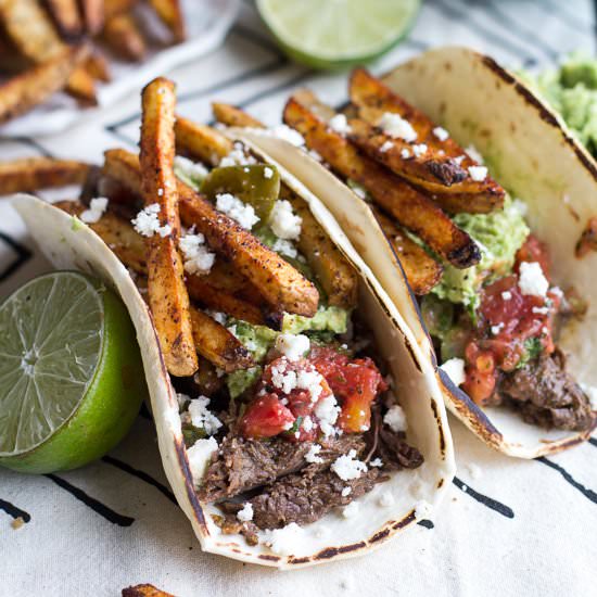 Loaded Carne Asada Tacos!