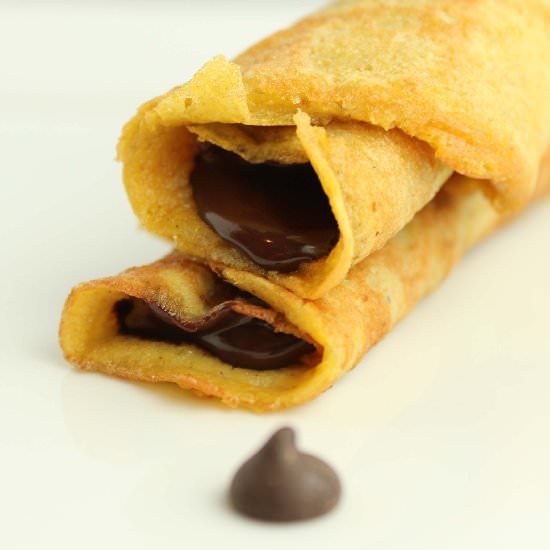 Chocolate Stuffed Pumpkin Pancakes