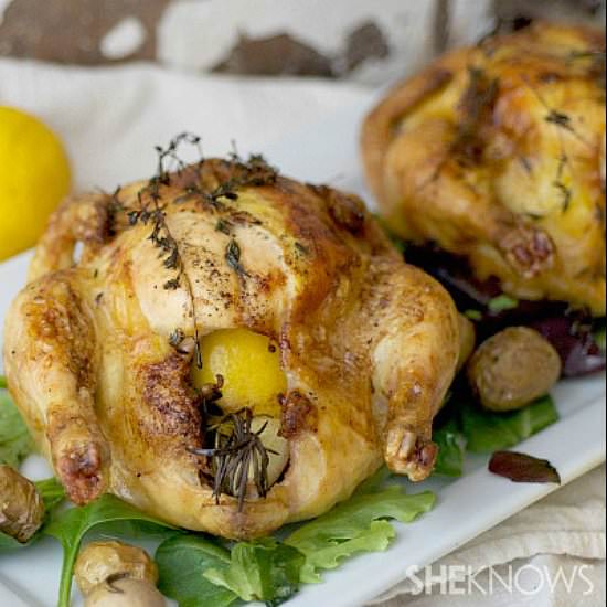 Lemon Roasted Cornish Hens