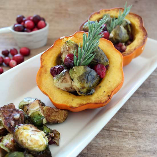 Brussels Sprout Stuffed Squash