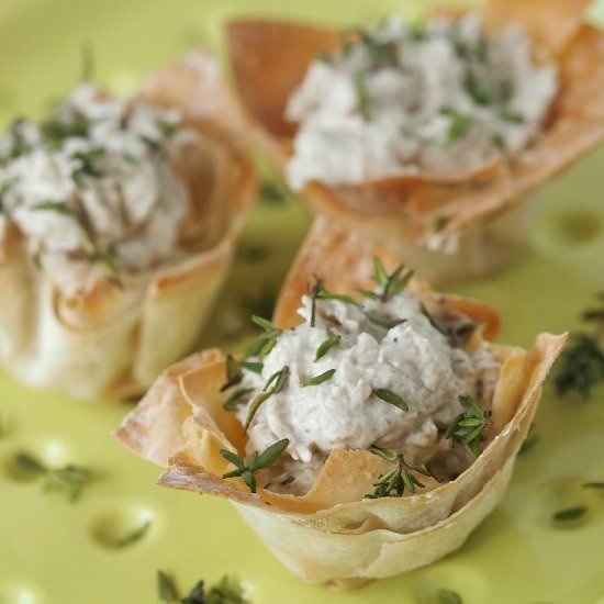 Mushroom Whisky Mousse Filo Pies