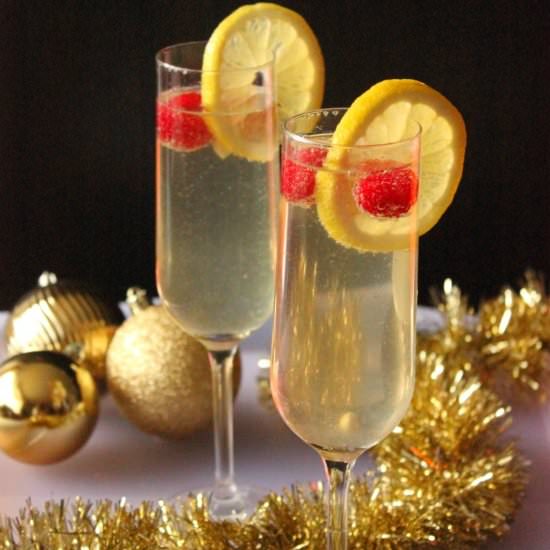 Lemon-Raspberry Champagne Cocktail
