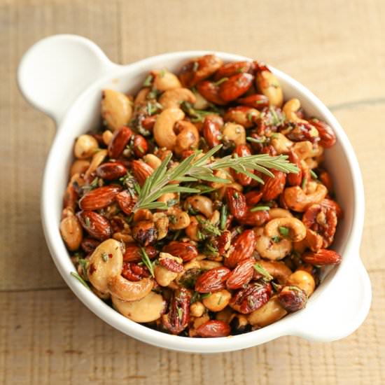 Sweet & Spicy Rosemary Nuts
