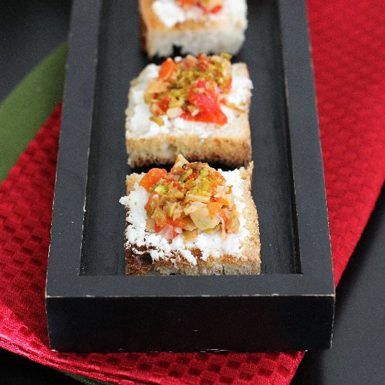 Antipasto Goat Cheese Toasts