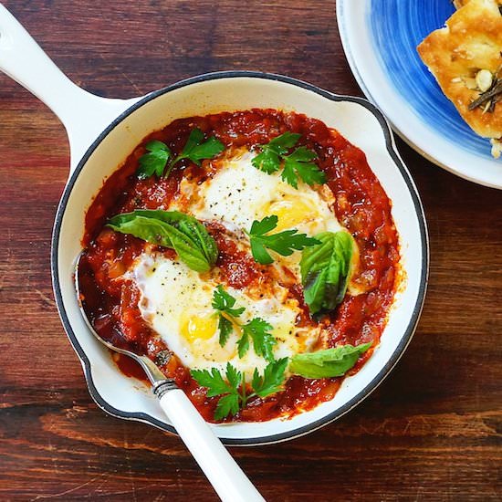 Breakfast Eggs In Tomato Sauce