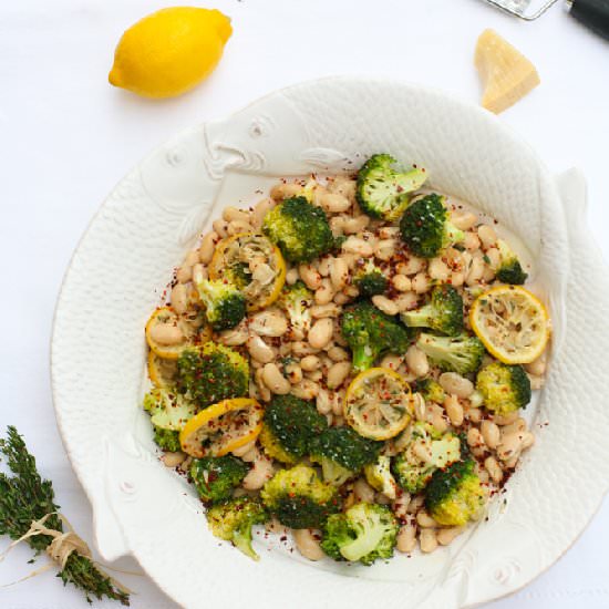 Broccoli, White Bean and Lemons