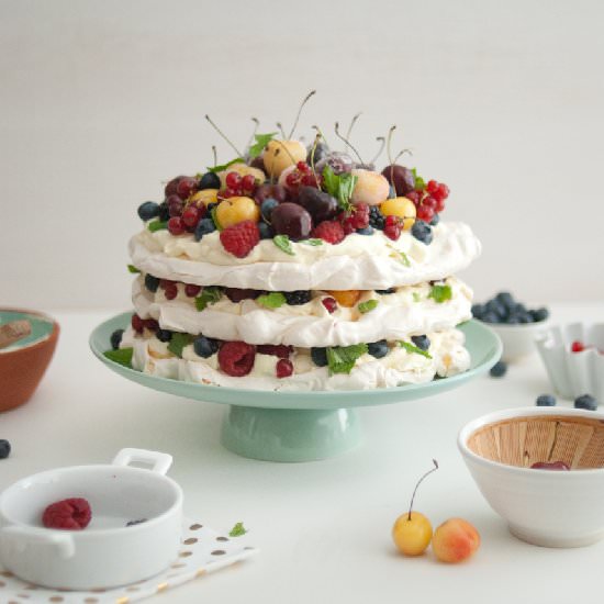 Layered Summer Berry Pavlova