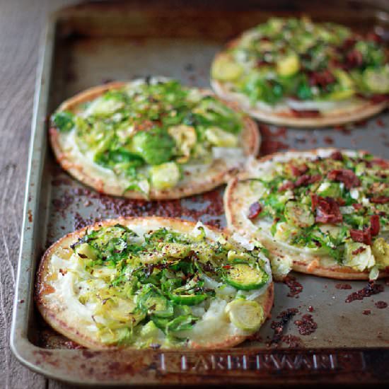 Brussels Sprouts Pita Pizzas