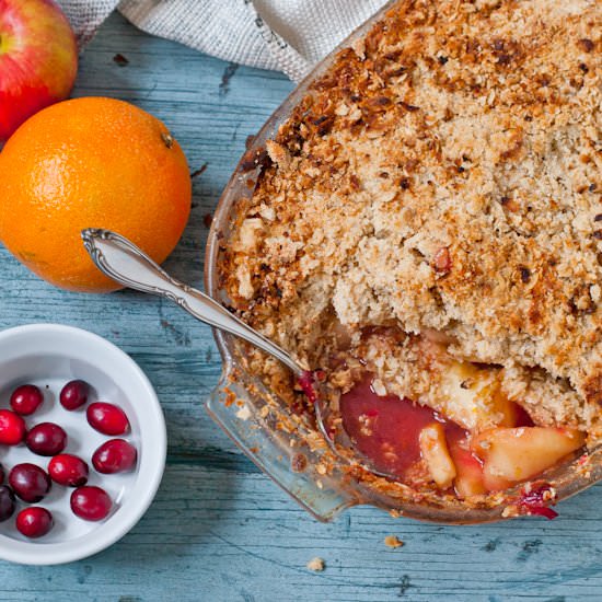 Spiced Cranberry Apple Crisp