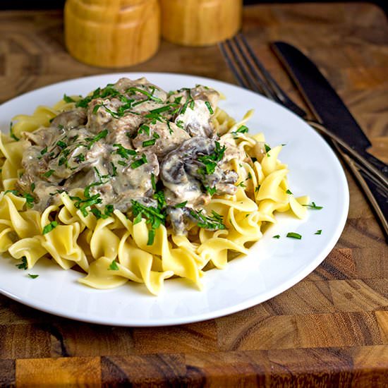Slow Cooker Beef Stroganoff