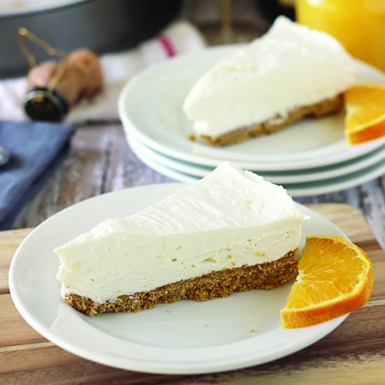White Chocolate Mimosa Cheesecake