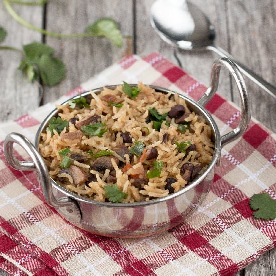 Mushroom Black Bean Rice
