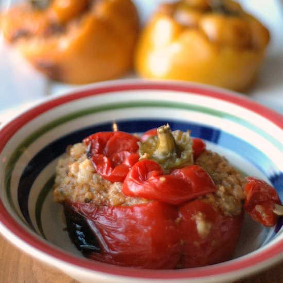 Crockpot Enchilada Stuffed Peppers