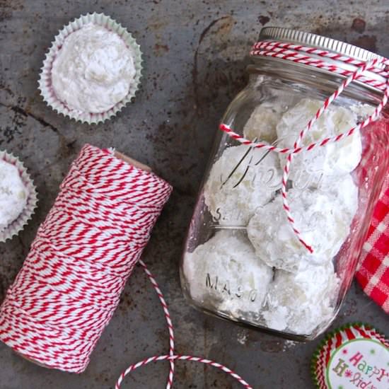 Pistachio Cardamom Snowball Cookies