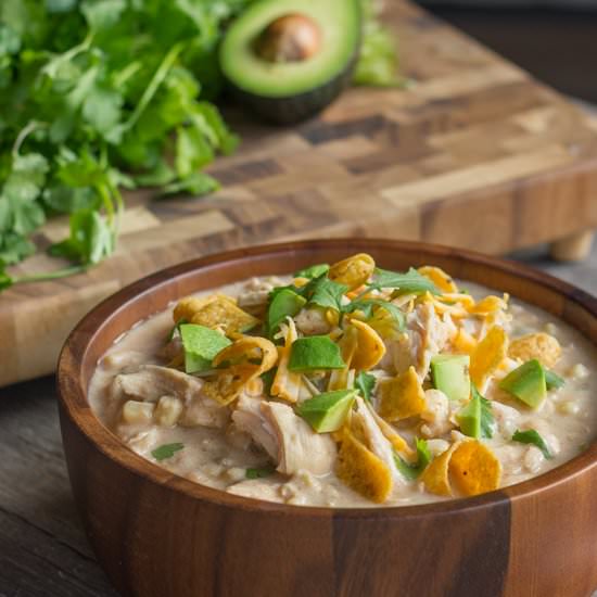 Creamy Crockpot White Chicken Chili