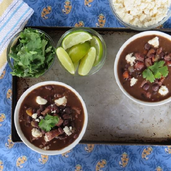 Smoky Black Bean and Ham Soup
