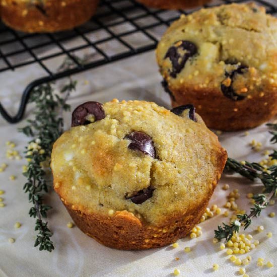 Savory Feta-Olive Corn Muffins