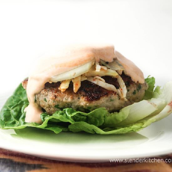 Asian Turkey Burgers with Sriracha