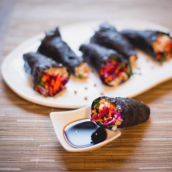 Veg Nori Rolls with Crunchy Lentils