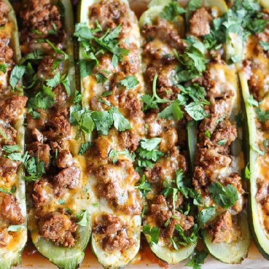 Taco Stuffed Zucchini Boats