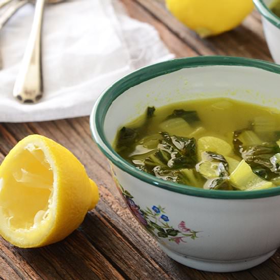 Garlicky Baby Bok Choy Soup