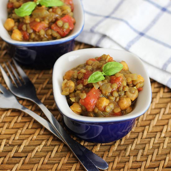 Curry Chickpea and Lentil Stew