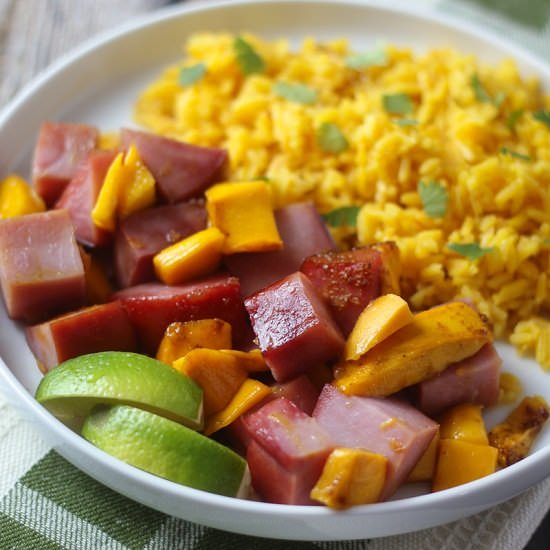 Curried Ham with Mangoes