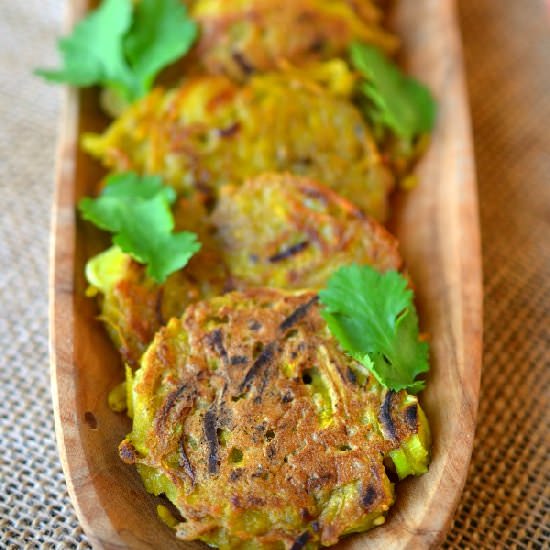 Golden Beet and Leek Fritters
