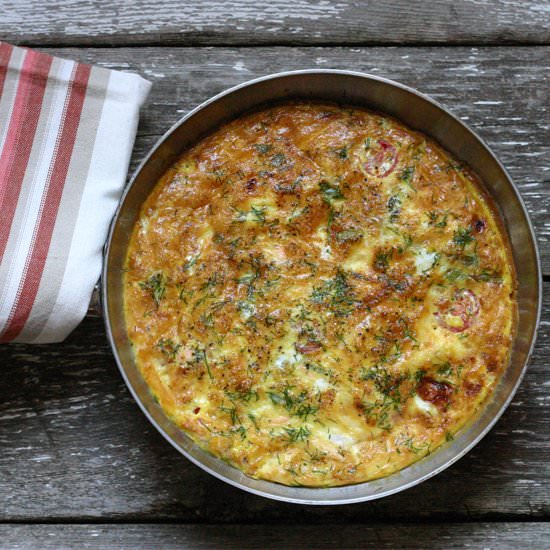 Salmon and Asparagus Frittata