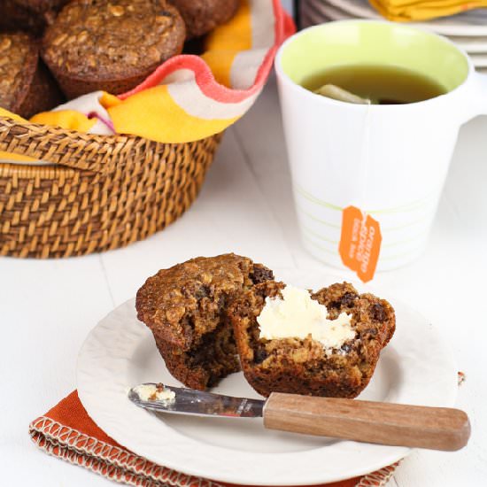 Healthy Oatmeal Raisin Muffins