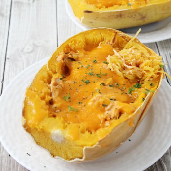 Buffalo Chicken Spaghetti Squash